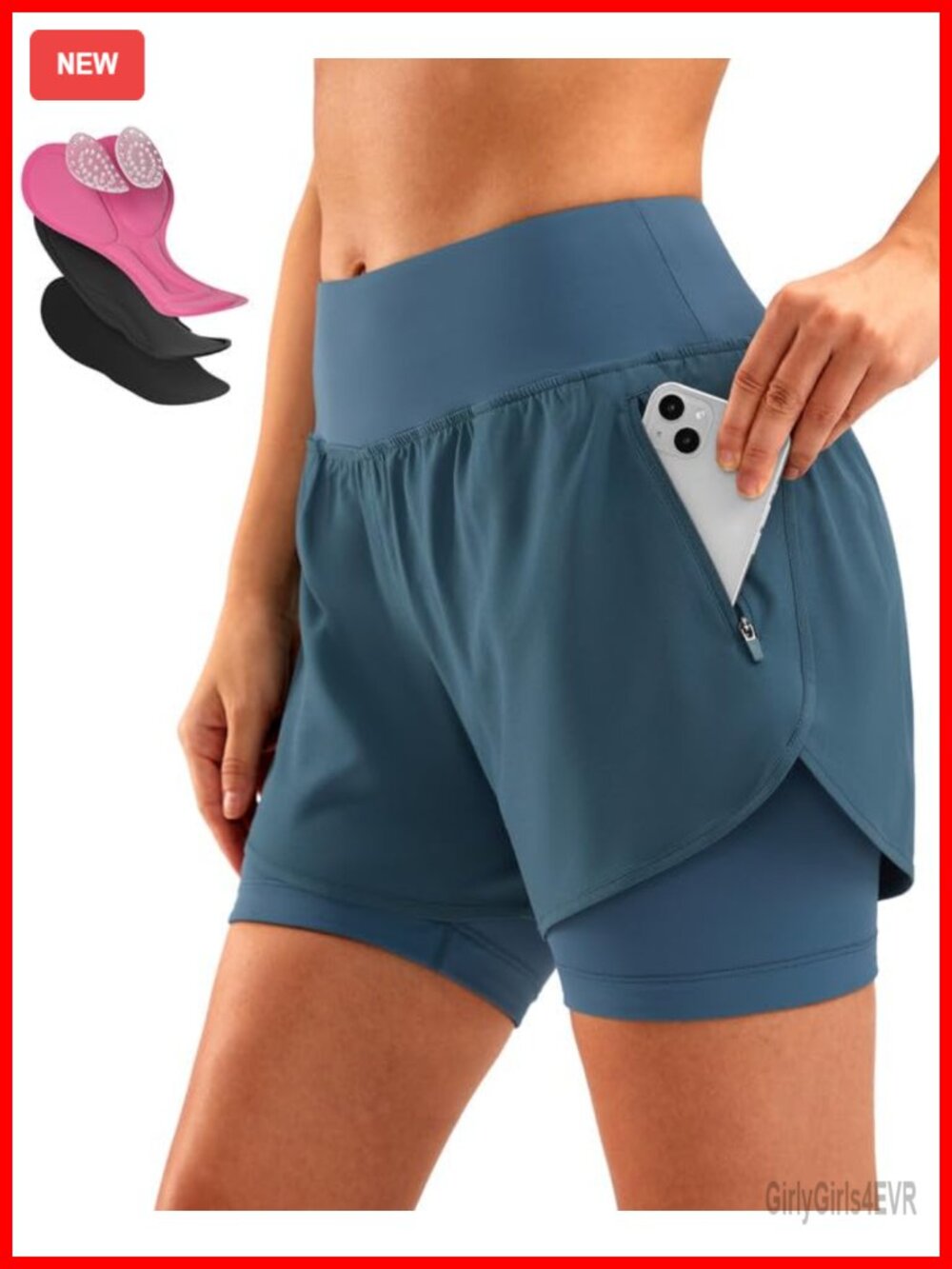 Women's 4D Padded Mountain Bike Shorts High Rise Biker Cycling Shorts